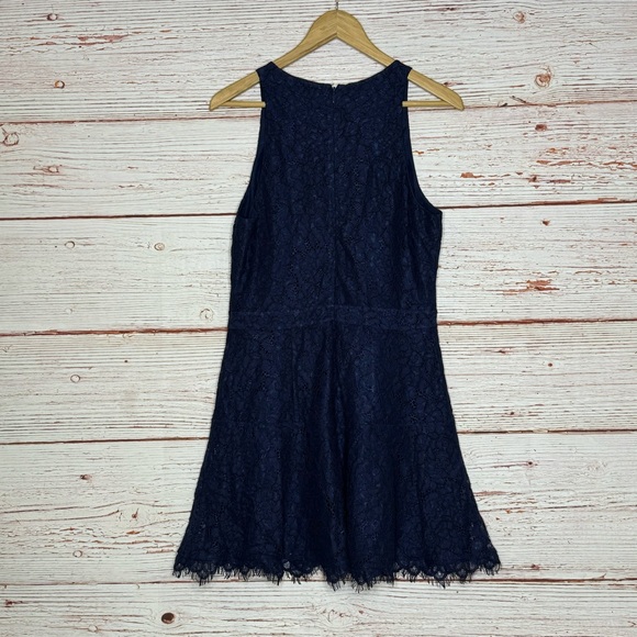 Joie Adisa Navy Blue Lace Mini Dress Sz 8 - Picture 11 of 15